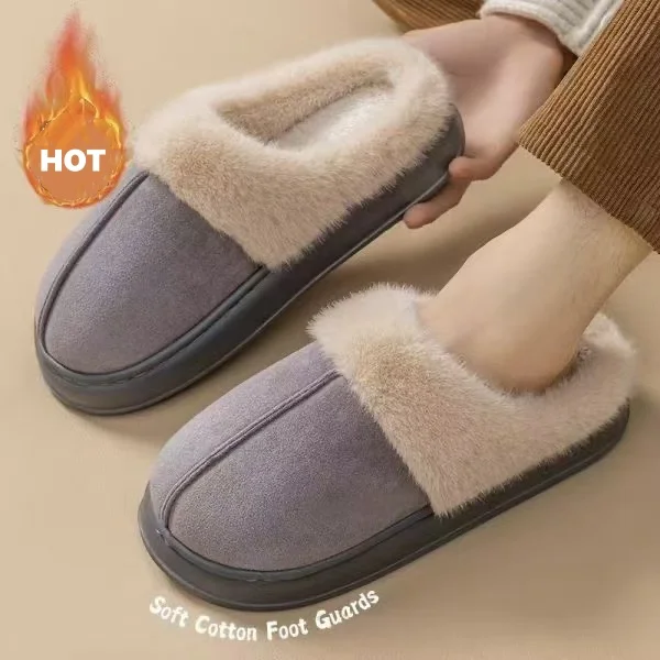 Fashion Women Fluffy Slippers for Autumn and Winter Indoor EVA Thick Sole Anti-Slip and Warm Unisex Slippers for Winter