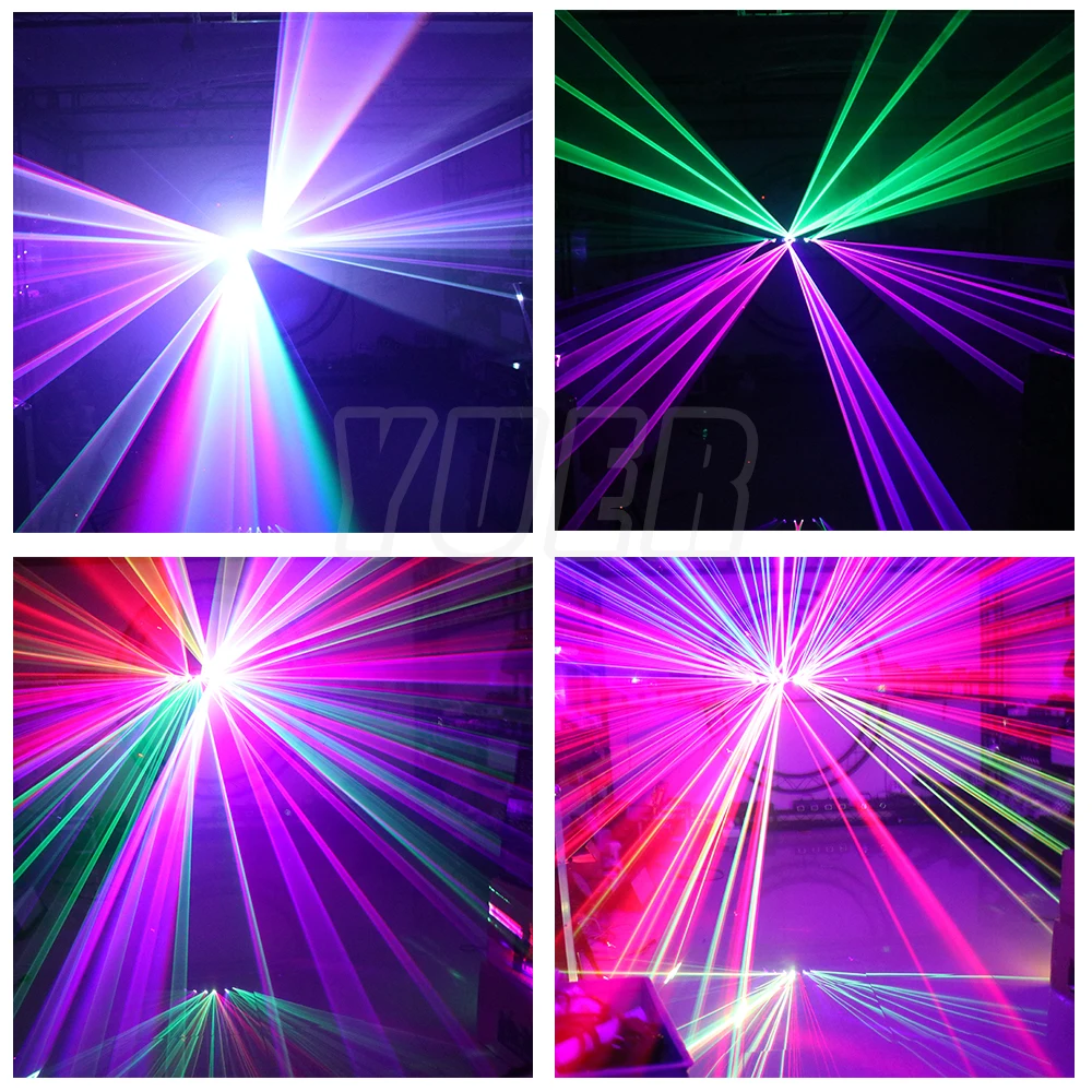 Feixe RGB Laser Stage Light, Som Ativado, LED Strobe, DJ Disco, Projetor para Dança, Aniversário, Casamento, Bar, Xmas Party