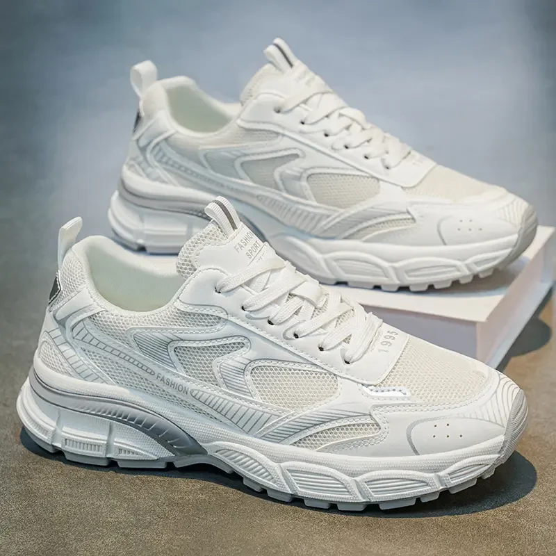 

Мужские дышащие кроссовки для активного отдыха, сетчатые ретро-кроссовки на толстой подошве, парные прогулочные кроссовки для лета и повседневной носки