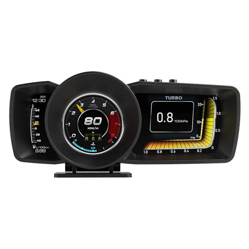 Universal Heads Up Display Car HUD Display OBD2 GPS Smart Gauge HD Head Up 3 LCD Screen Display Adjustable Bracket