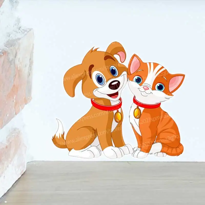 Cute pet stickers for dog and cat lovers wall stickers living room cabinets refrigerator home decoration car decal stickers AA89