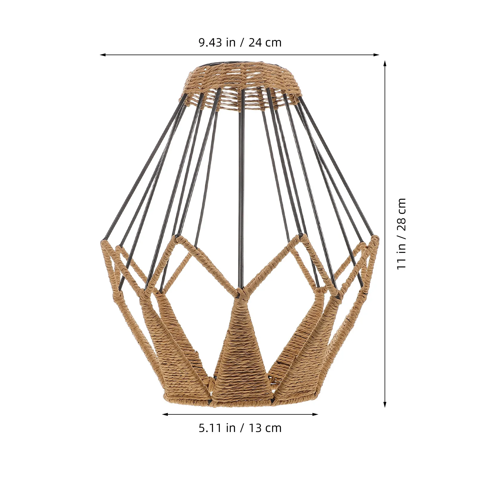 Vintage Woven Pendant Lamp Shade Handwoven Natural Fiber Decorative Lampshade for Dining Room Tea Room Restaurant Home Ceiling
