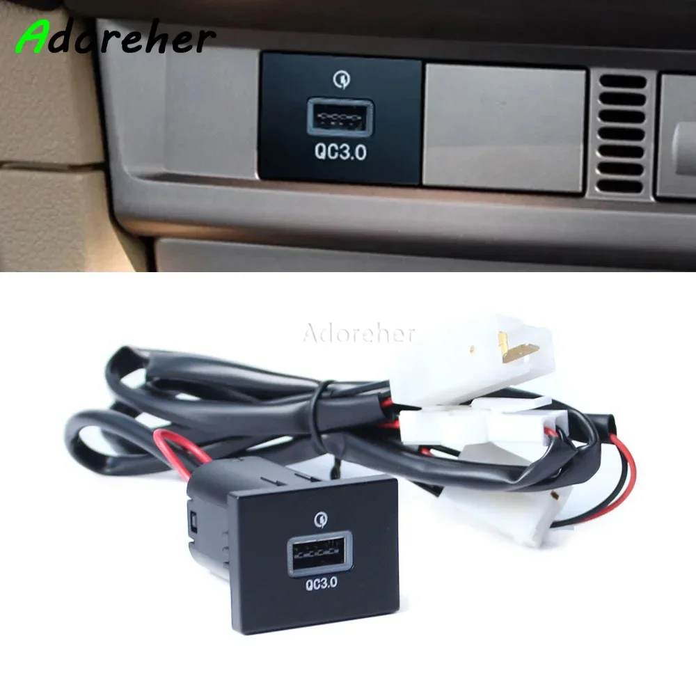 For Ford Focus 2 Mk2 2009 2010 2011 USB Charger Socket Fast Charge Adapter QC3.0 Power Outlet Switch Car Accessories