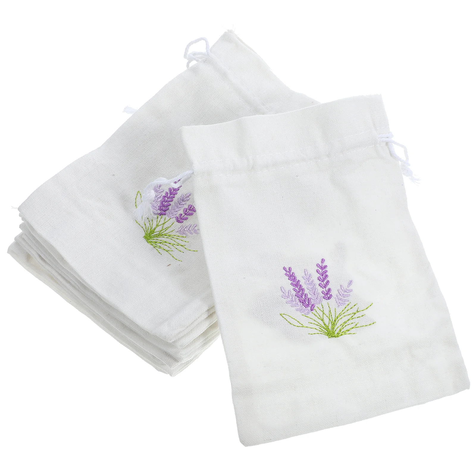 10 Pcs Bundle Lavender Sachet Bag Travel Duffel Wardrobe Bags Cotton Empty Clear Gift for Favors