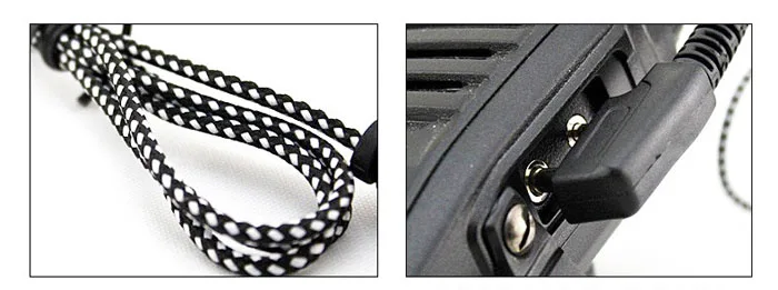 Baofeng-Walkie talkieマイク,2ピン,高品質のイヤーフック付きヘッドフォン