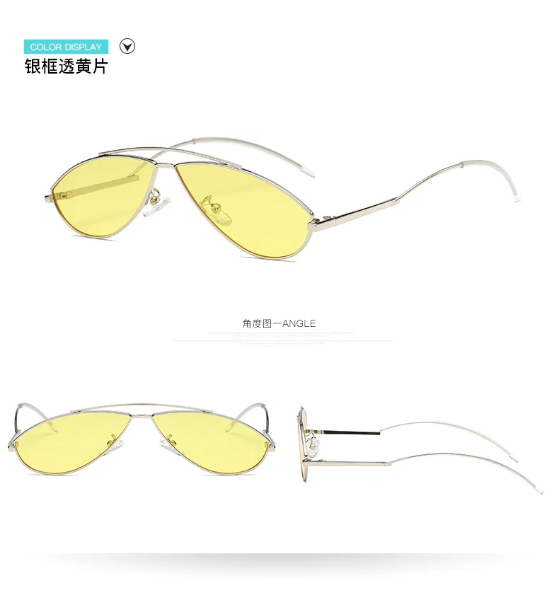 Luxury Sunglasses Women Cool Brand Female Sun Glasses Vintage Metal Frame Mirror Ladies Shades Trending Triangle Eyewear