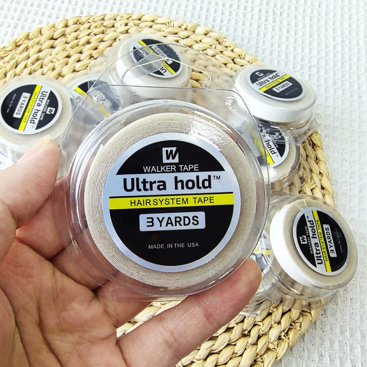 

1/2/3/5PCS with box 0.8/1.0/1.27/2.0cm Width 3Yard White Ultra Hold Tape Double side tape Wig Glue Hair System Tape For Toupee