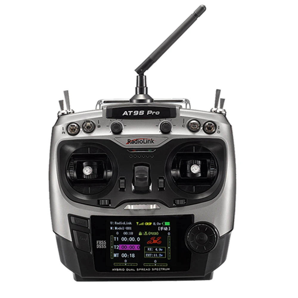 RadioLink AT9S PRO Transmitter DSSS FHSS Mode2 Transmitter 2.4G 10/12CH  with R9DS Receiver for RC Model Airplane Drones