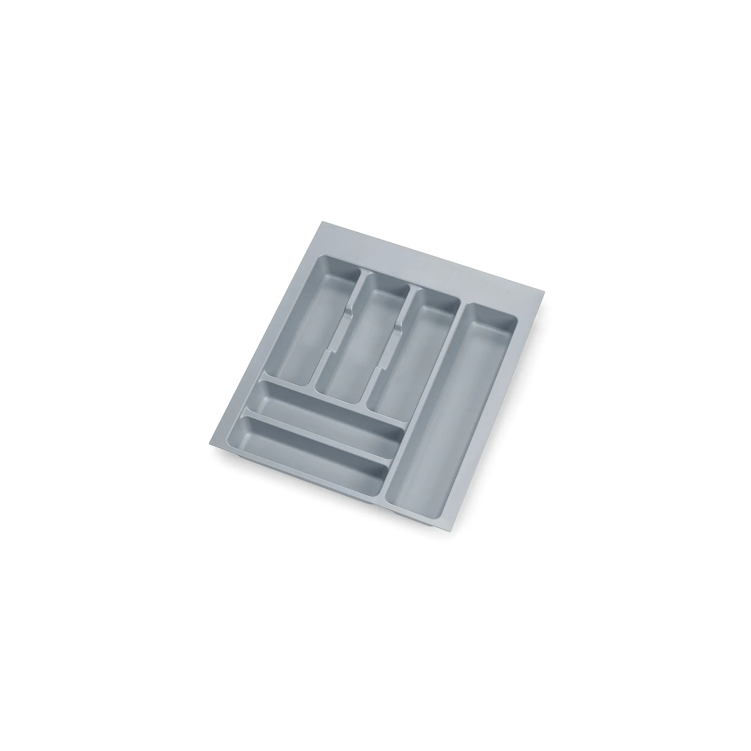 Emuca-bestekorganizer, keukenlade-organizer, bestekbak, 6 compartimenten, 45 cm module, kunststof, grijs