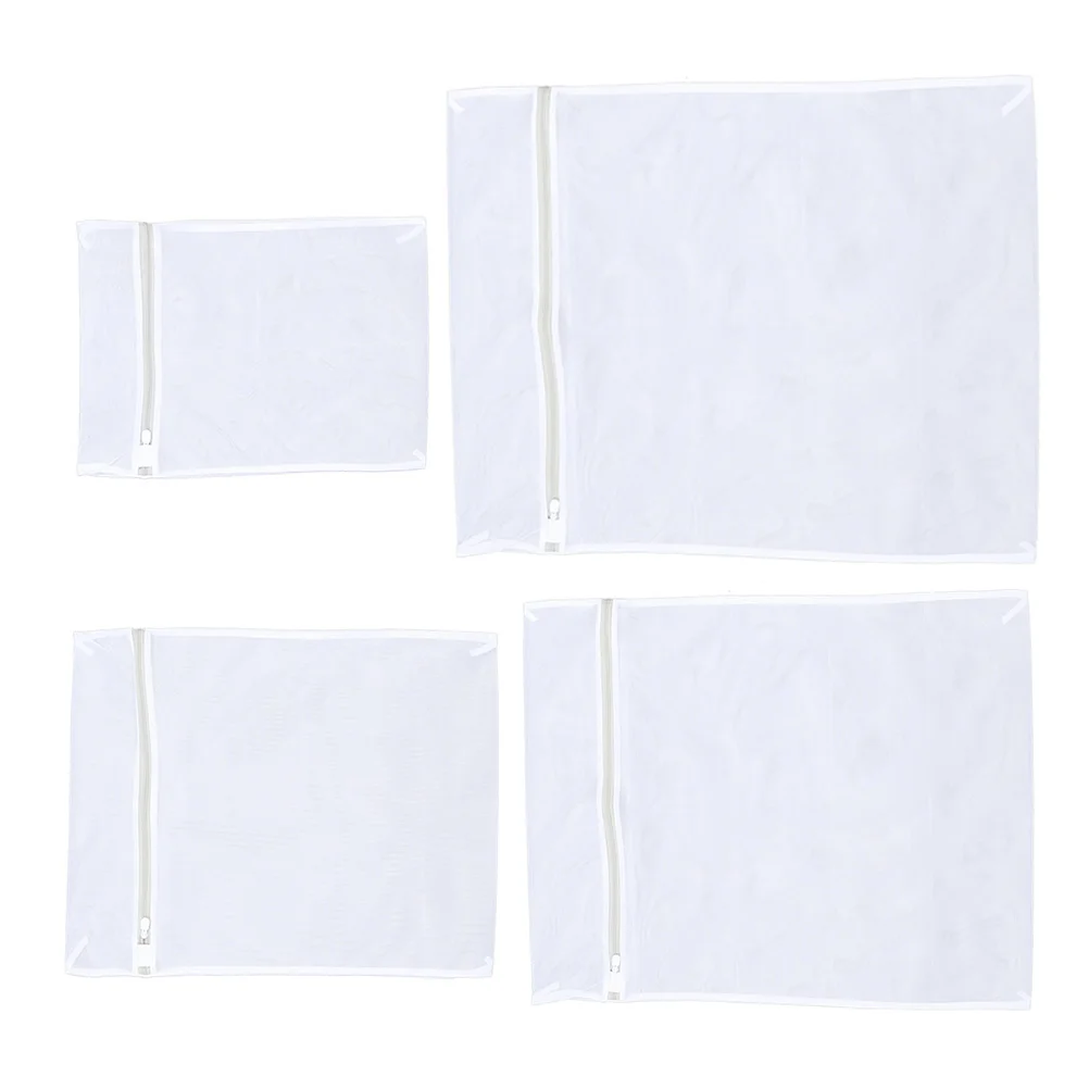 

4pcs Mesh Laundry Bags Anti-deformation Protection Wash Bags Large Washer Bag Clothing Storage Premium Material Use