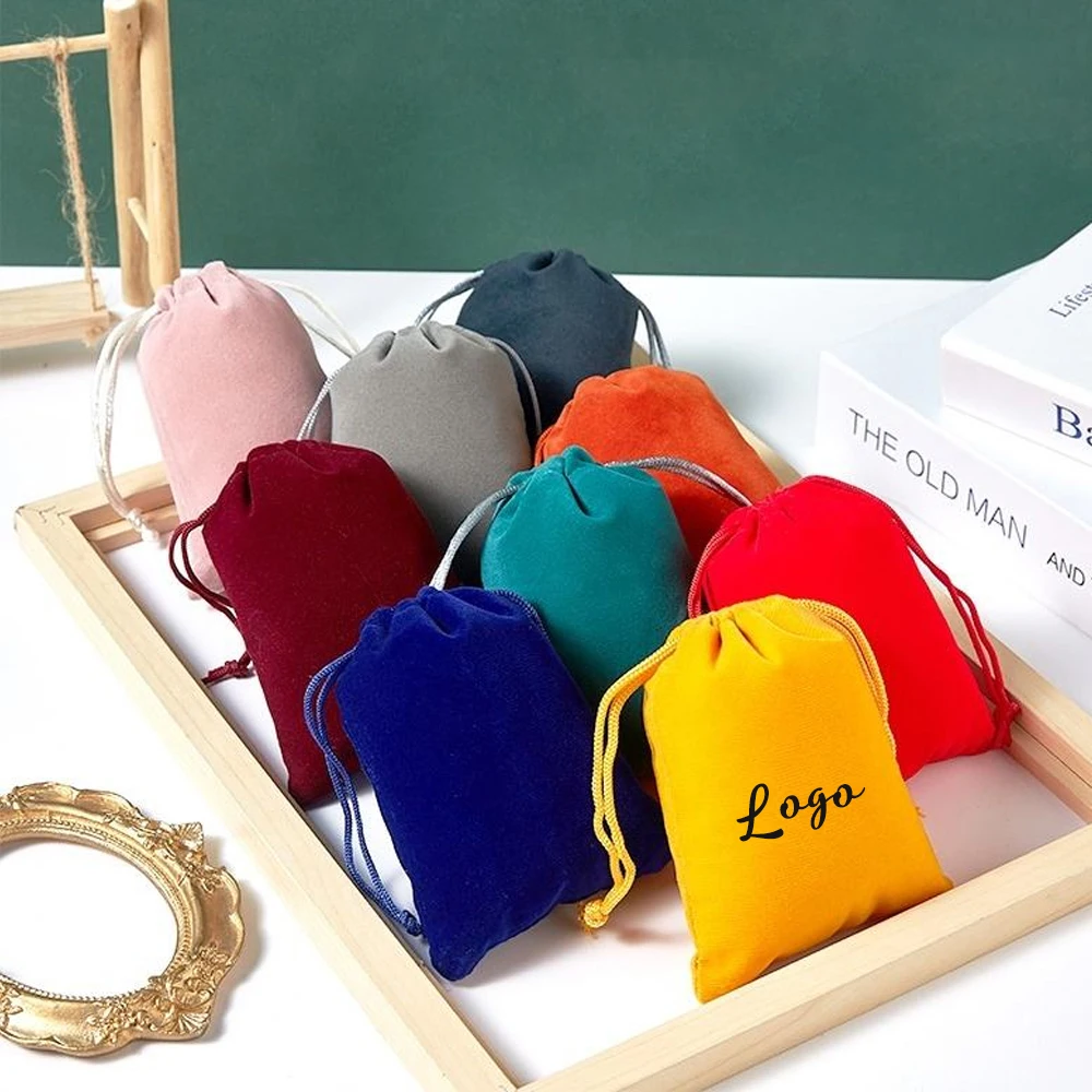 

50 шт., бежевая бархатная косметичка на шнурке, пригодные для вторичной переработки, мешочки для губной помады для париков, парфюмерные ювелирные изделия, серьги, сумки для хранения