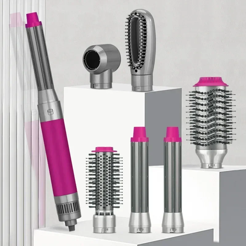 ENZO 220V Professional Multi-Styler 6 in 1 Hair Dryer Hair Curler Straighter Hot Air Comb Box Set Styling Tools Negative Ions