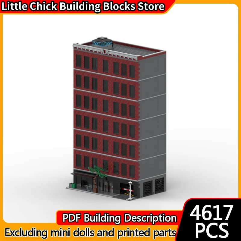 

City Street View Model MOC Building Bricks Apartment Buidling Modular Technology Children Holiday Gifts Assemble Toys Suit