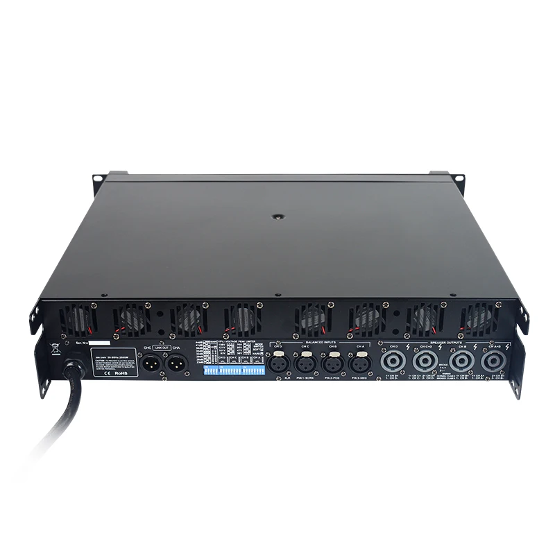 ترقية 10Q مع 8 مراوح خلفية نظام تبريد عالي 4 قنوات X 1350 واط مضخم طاقة صوتي احترافي