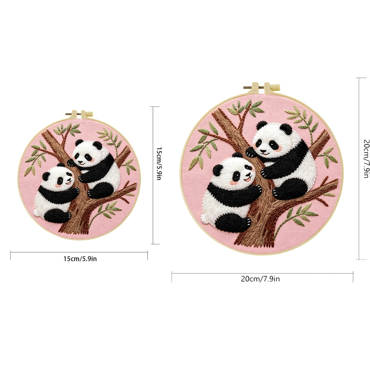 1 Set Baum-Pandas DIY-Stickerei-Set für Anfänger, Stick-Starter-Kit, Kreuzstich-Kunstgeschenk, Handarbeits-Bastelset – Detail 2