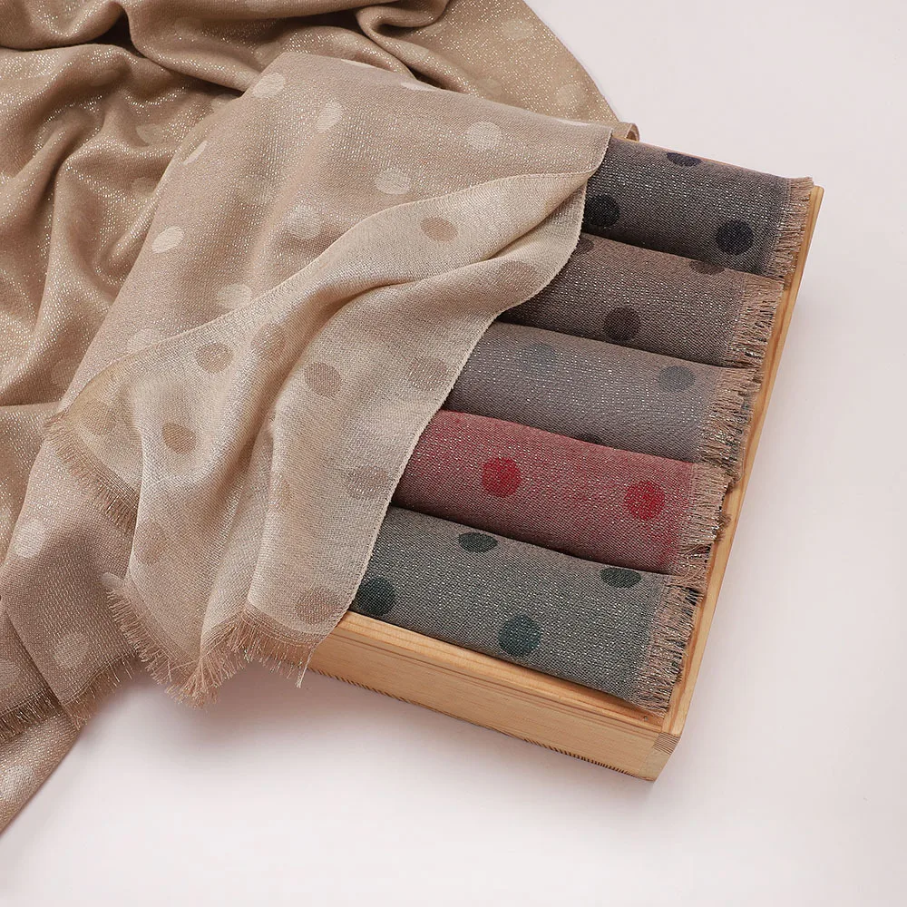 

Новый блестящий шарф-хиджаб в горошек, женские мерцающие шали, мусульманская шаль, повязка на голову, шарфы, мягкий малайзийский платок, Turbante Mujer