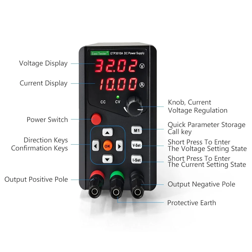 Adjustable DC Power Supply 30V 60V 5A 10A 150W 300W LED Digital Lab Bench Power Source Stabilized Voltage Regulator Switching