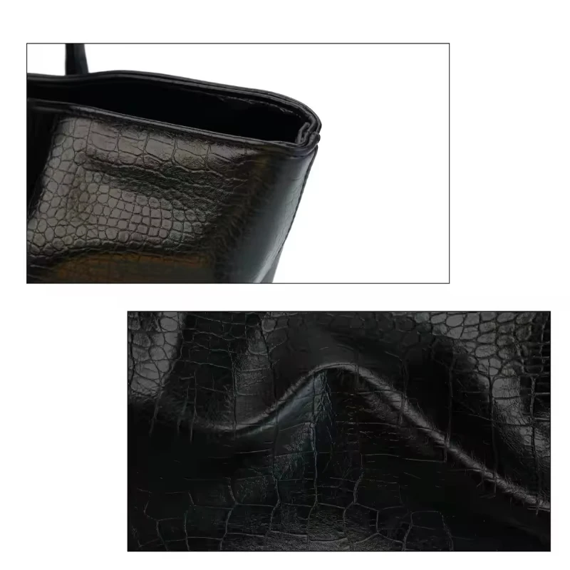 Luxury Vintage Crocodile-embossed Tote Women's Large-capacity Shoulder Handheld Bag Stylish Minimalist Casual Commuter Tote Bags