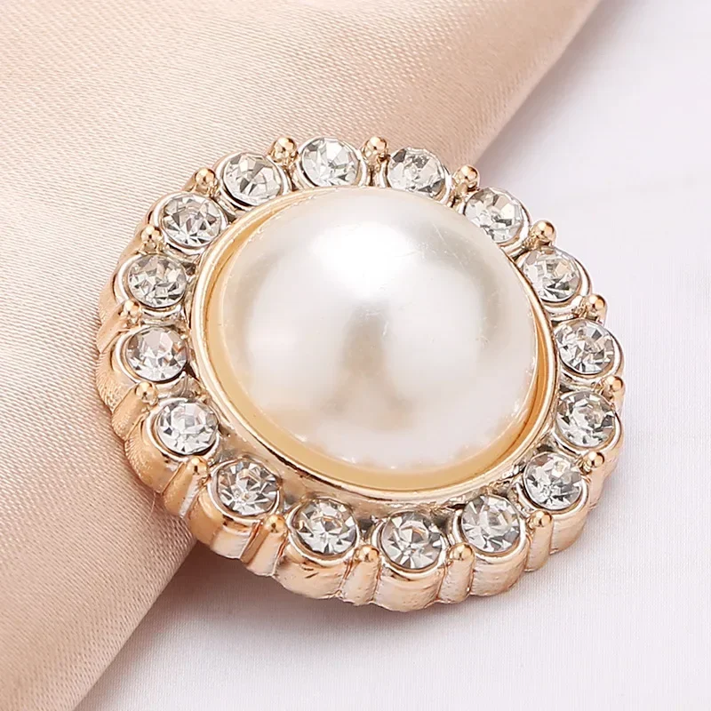 10 Pieces Fashionable Shank Buttons 18mm Beautiful Plastic Plating Gold Color Shank Buttons Woman Garment Accessories