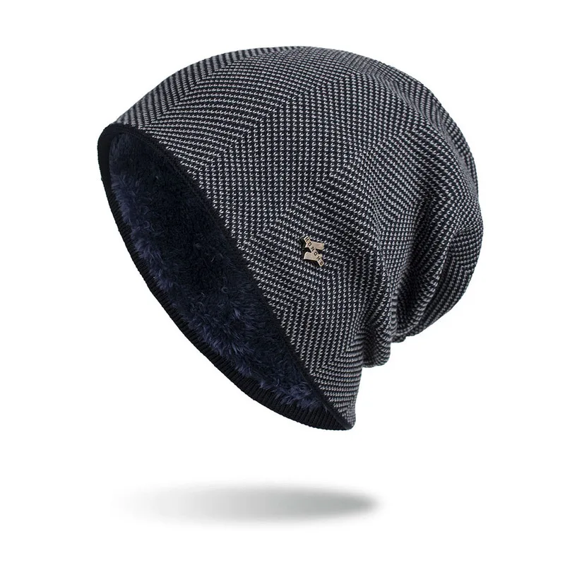 Zhongmei Fleece-Lined Knit Beanie HIron Label Pullover Autumn Winter Collection Warm Casual Hat for Men And Women