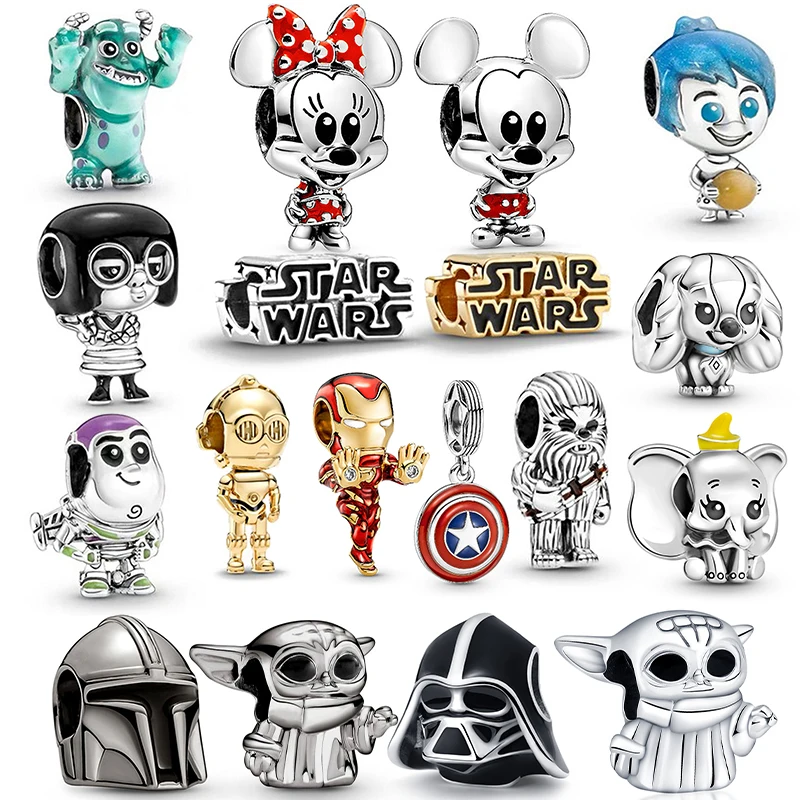 New 2024 disney charms deadpool 925 sterling silver Beads Suitable for Pandora original bracelet charm silver 925 DIY Necklaces