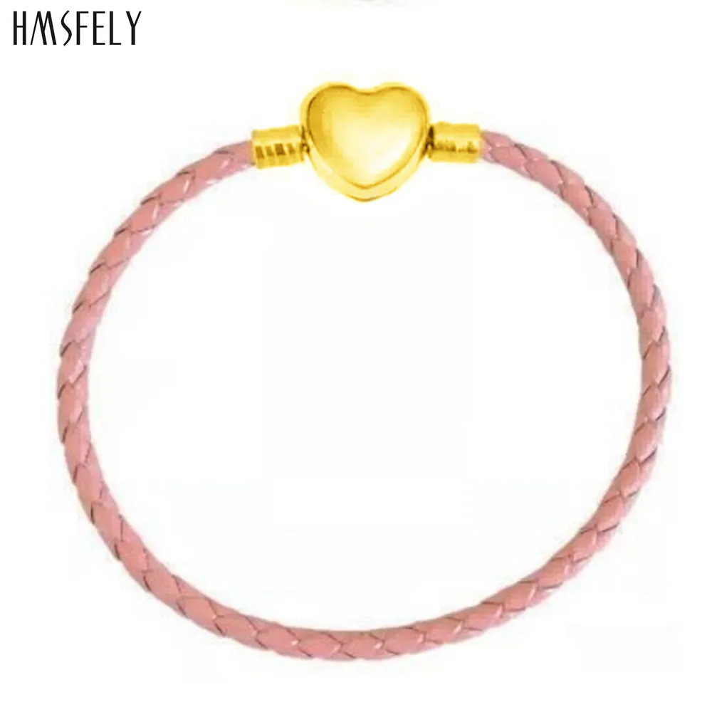 

HMSFELY Charm Leather Bracelet For Women Bracelets Accessories Heart Buckle Bracelet