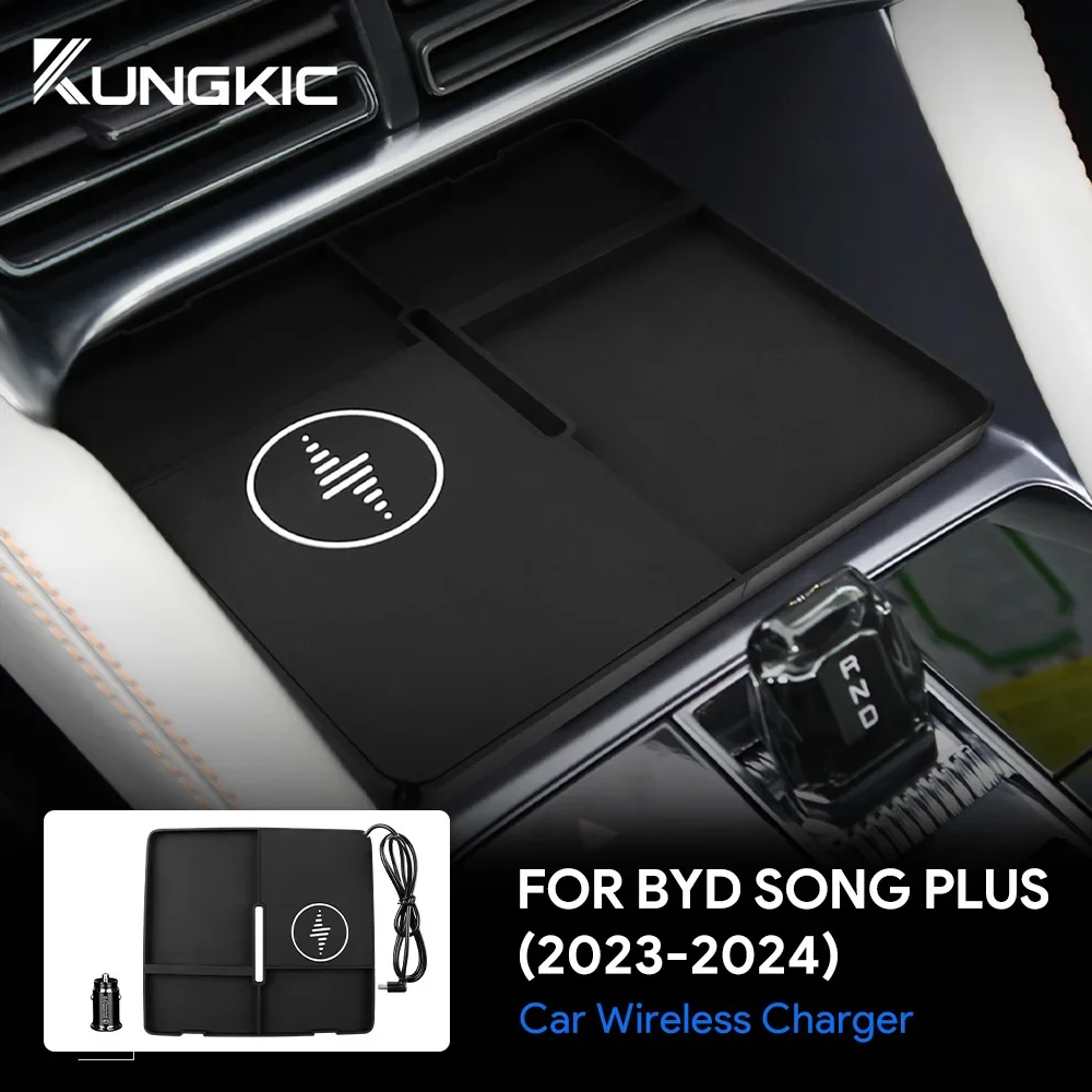 for BYD Song Plus 23-24 Car Wireless Charger 15W Mobile Phone Fast Charging Holder  For iPhone 16 15 Xiaomi Samsung Accessories