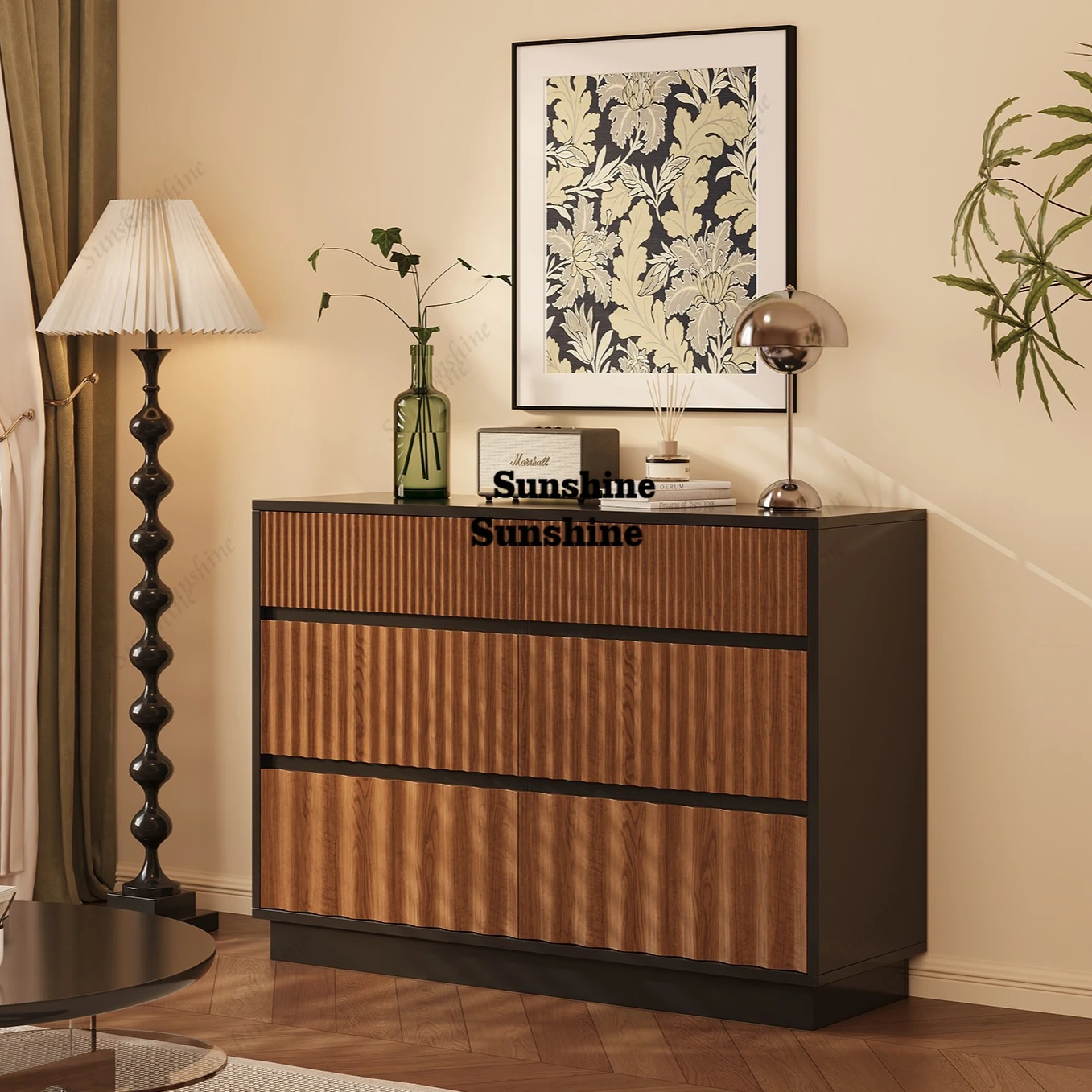 

Medieval living room wall storage cabinets, solid wood storage cabinets, floor-to-ceiling chest of drawers