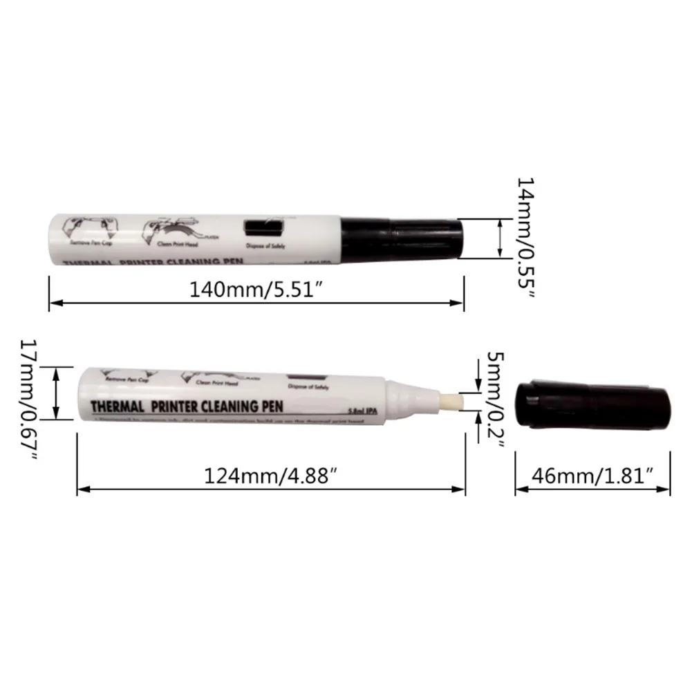 Pen Printhead Cleaning 140mm Accessories Fittings Maintenance Pen Plastic Reliable Spare Parts For Thermal Printer