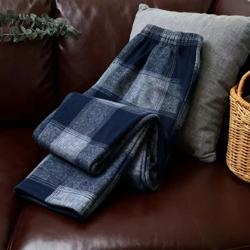 春と秋のメンズカジュアルパジャマパンツ 2025年新作 パジャマパンツ カジュアルストライプ 四季対応 ゆったり ホームロングパンツ 外出着としても着用可能