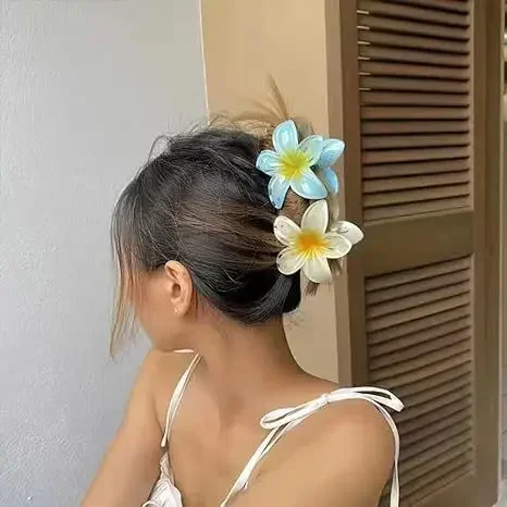 4/8 cm hawaiianische Haarklammer mit Farbverlauf, große Klaue für dicke/dünne Haarnadeln für Frauen, Haarspangen, Strand-Haar-Accessoires