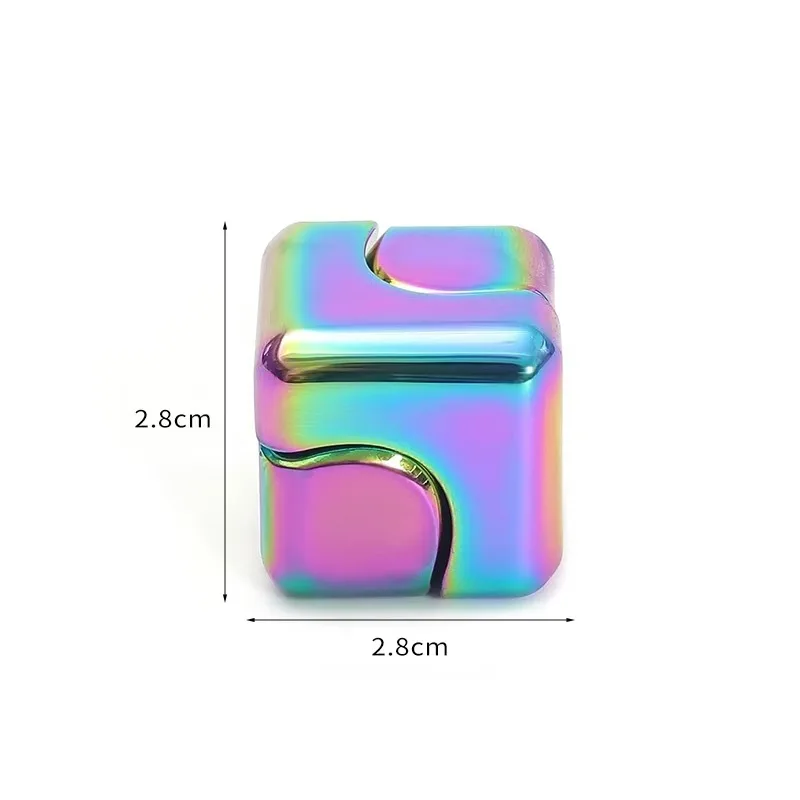 In stock Metal Cube Spinner Fidget Toy Fingertips 3D Puzzle Gyro Gear Sensory Anti Stress Relief Educational Games