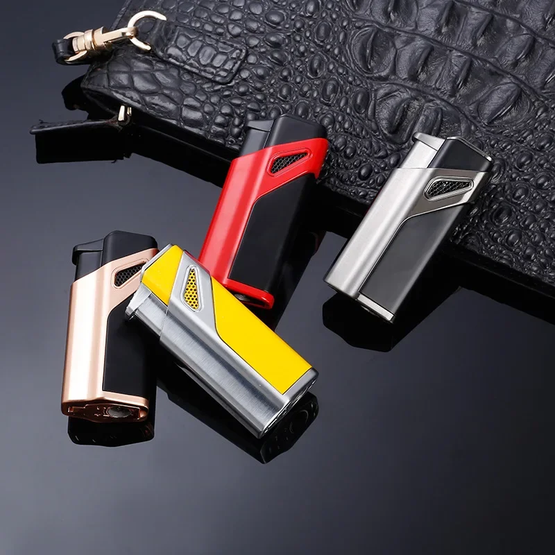 JOBON معدن غاز البوتان السيجار توربو أخف في الهواء الطلق يندبروف الأزرق لهب 3 الشعلة طائرة شواء مجوهرات الخبز أداة لحام هدايا الرجال #6