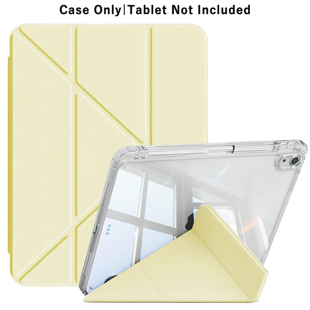 3 + Y-fold Flip Clear Cover Voor iPad 10e 11e Gen 2025 7/8/9 10.2 ''Start Case Voor Air 4 5 6 7 11 Voor Air 2 9.7 Pro 11 Mini 6 7