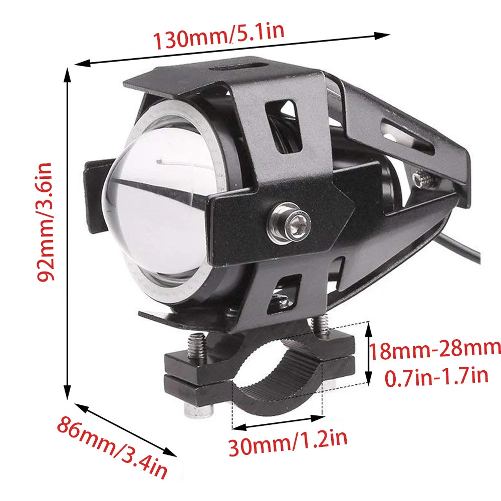 Additional Motorcycle Spotlights LED Headlights With Switch U5 Fog Lights 12-80V Scooter Headlamp Foglights Auxiliary Car Lamp