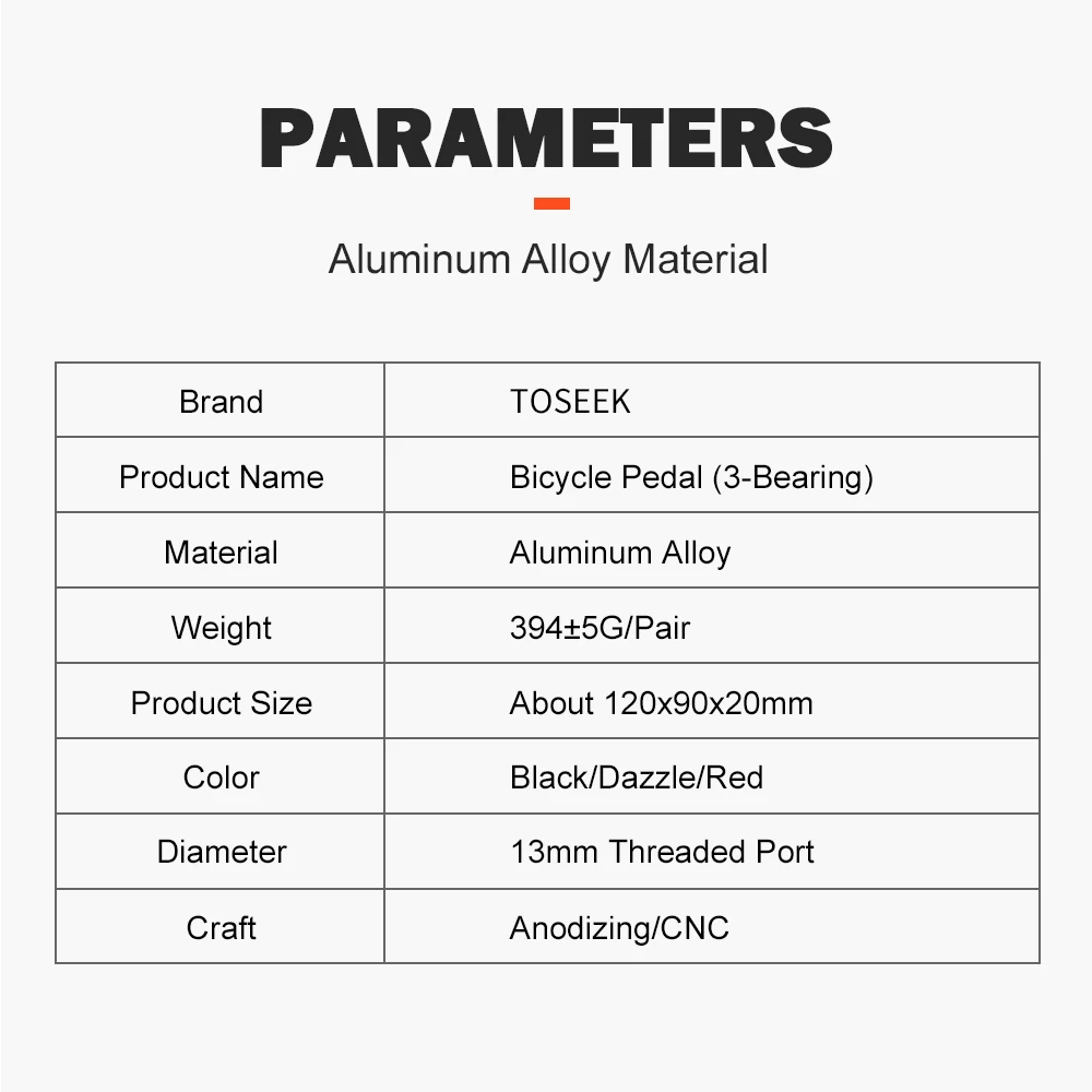 TOSEEK 3 Bearings Pedal Bicycle Bike Pedal Ultralight Anti-slip Footboard Bearing Quick Release Aluminum Alloy Bike Accessories