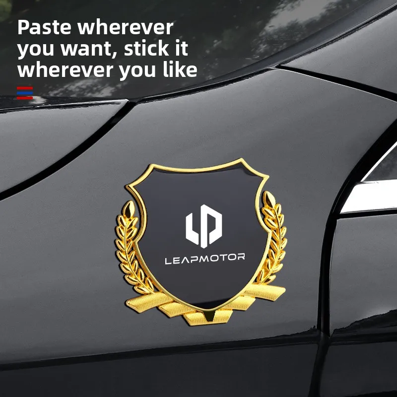 Car Metal Wheat Emblems Badge Body Window Shield Decals For Leapmotor A05 B01 Lafa5 A10 B10 C10 C11 C16 D19 D99 S01 C01