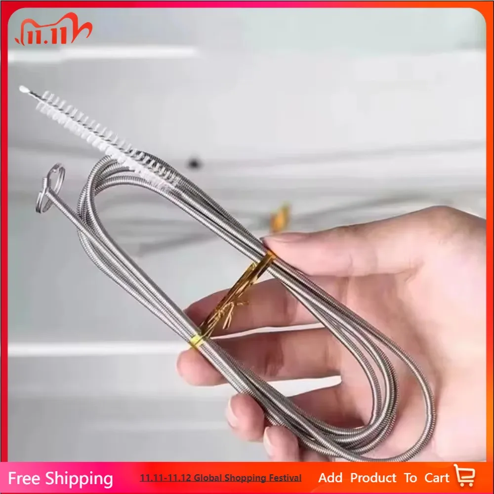 

Refrigerato Bathroom Pipe Dredging Brush Flexible Drain Cleaner Sink Clog Remover Tool Sewer Cleaning Brush