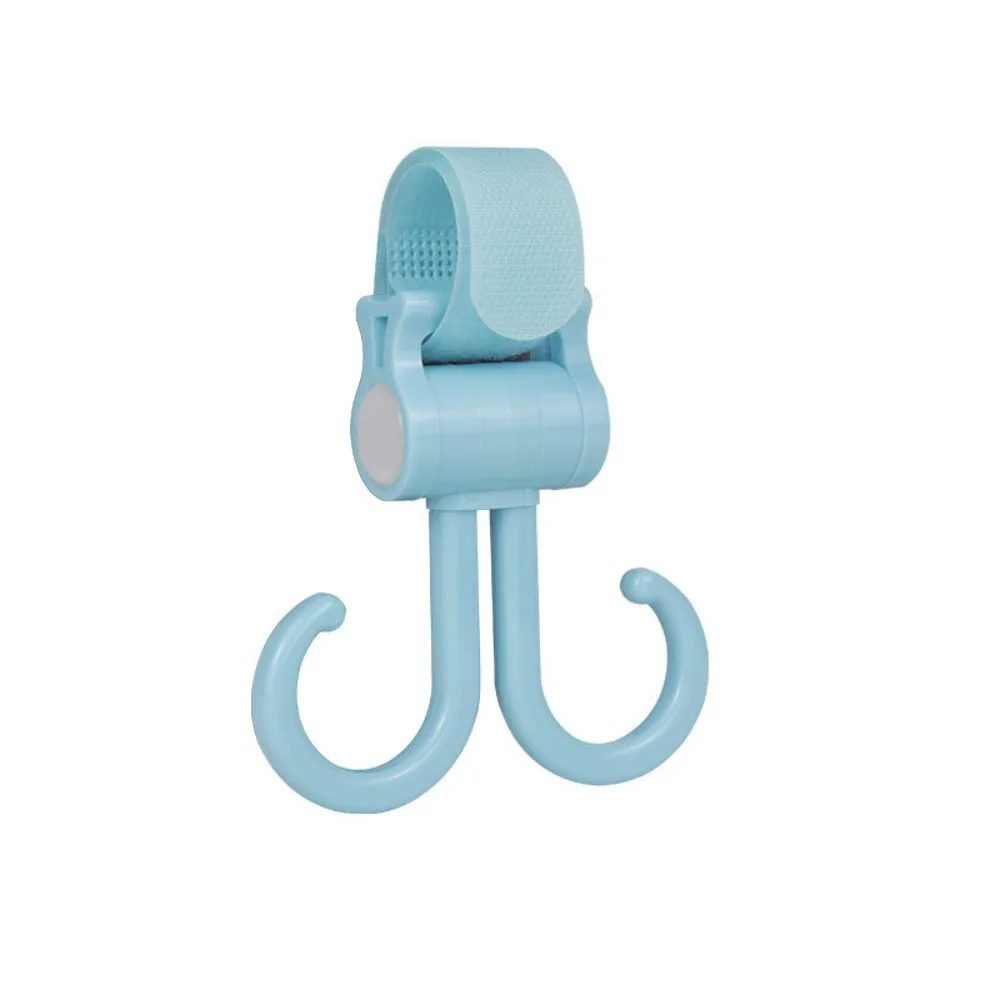 Useful Electric Double Hook Solid Color Fall Prevention Clasp Loop Hanging Buckle 360 Rotatable Stroller Hook Electric Vehicle