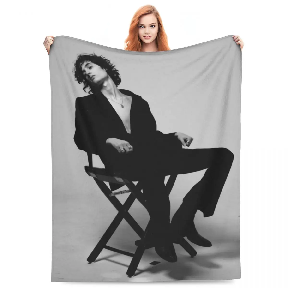 Custom Sombr Blanket Warm Fleece Soft Flannel American singer Throw Blankets for Bed Sofa Office Autumn