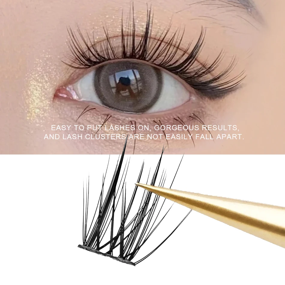 IGUIONSS Lash Clusters DIY Eyelash Extensions 36 Clusters Lashes 50D 3 Styles C D dd Curl Individual Lashes