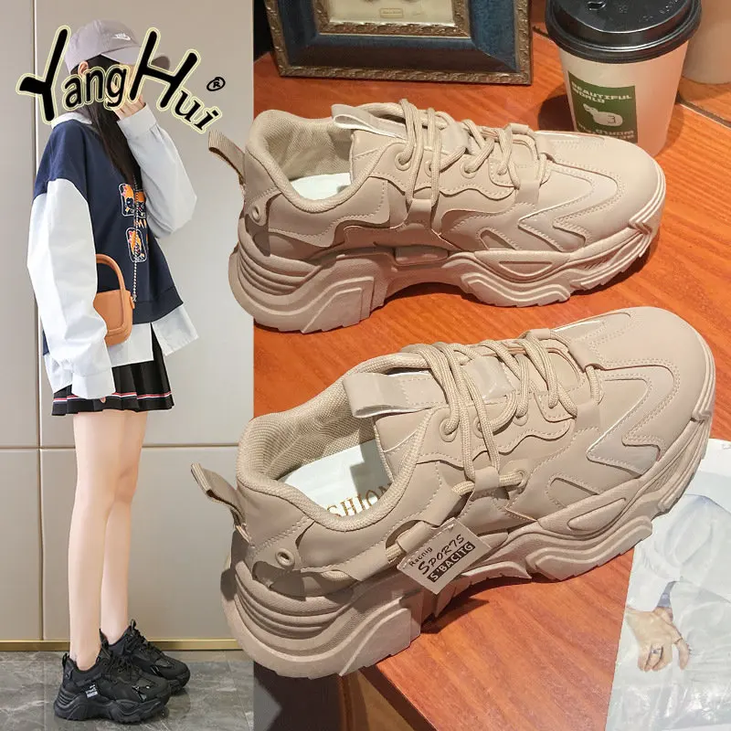 Platform Shoes Waterproof Wear-resistant Sports Casual Korean Style Student  Sneakers Women 2023 New Fashion Autumn and Winter