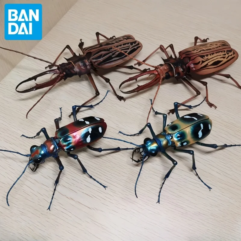 Bandai-espejo de imagen grande biológico, astas de ciervo de dientes largos, Toro, hermoso patrón de tigre, huevo retorcido, juguete para regalo