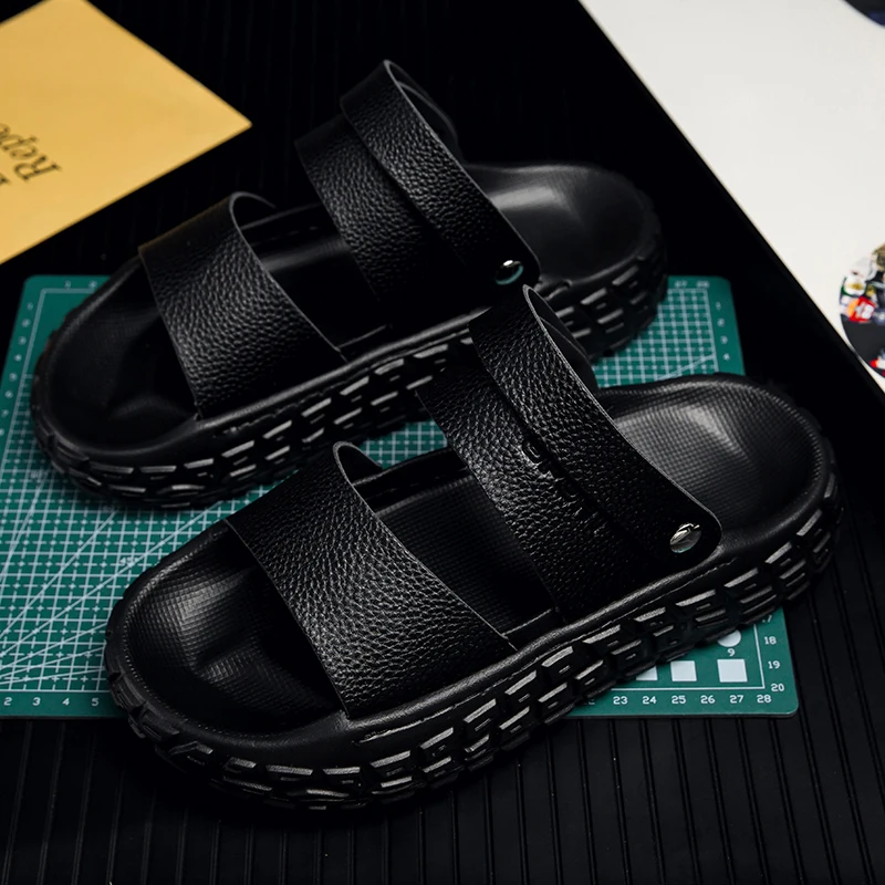 Sandalias de Playa Planas Casuales de Verano para Hombre, Minimalistas, Antideslizantes, Resistentes al Desgaste, con Suela Suave, de Moda para Exteriores