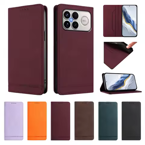 Luxury Magnetic Wallet Flip Leather Case For Coque Xiaomi Poco F8 F7 Ultra F8 F7 F6 F5 Pro F3 Redmi K90 Pro Max Back Cover Funda