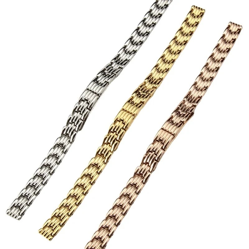 Stainless Steel Watch Strap Female for Armani Women\'s Small Size Dw Longines Ck Folli Follie Watch Band Accessories 10mm