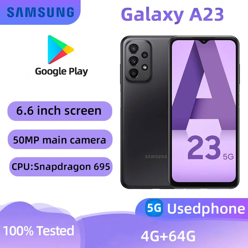 Samsung Galaxy A23 5g Smartphone Snapdragon 695 6.6-inches Screen 50MP Camera Android Original Used Phone