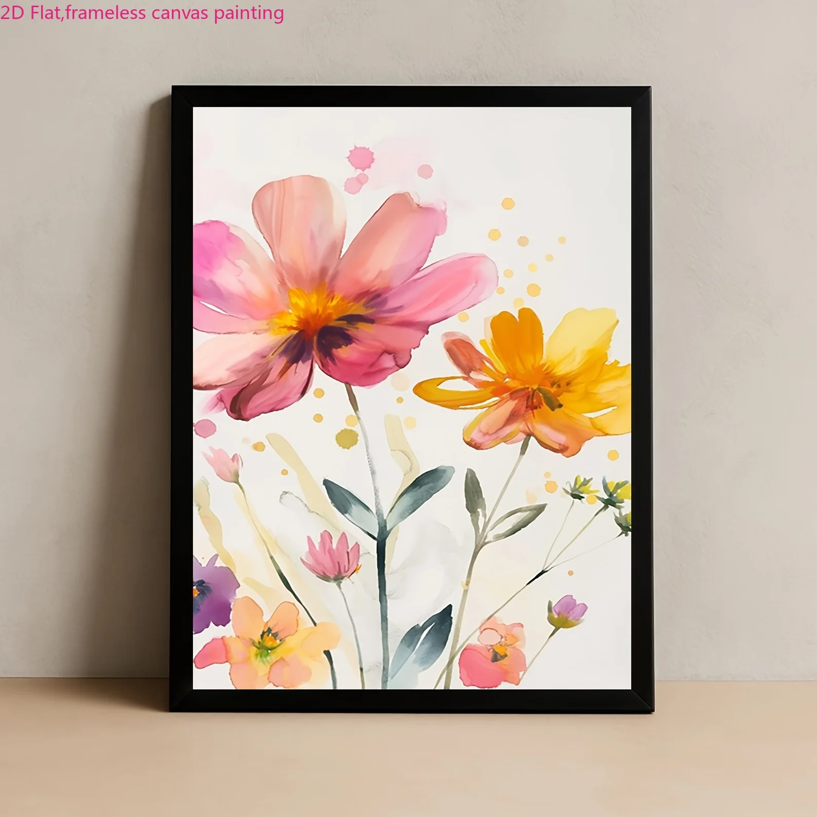 2D Flat, 2D Flat, Frameless, 1pc, Unframed Colorful Wildflower Watercolor Art Print: Modern Floral Set (Digital Download) Fun