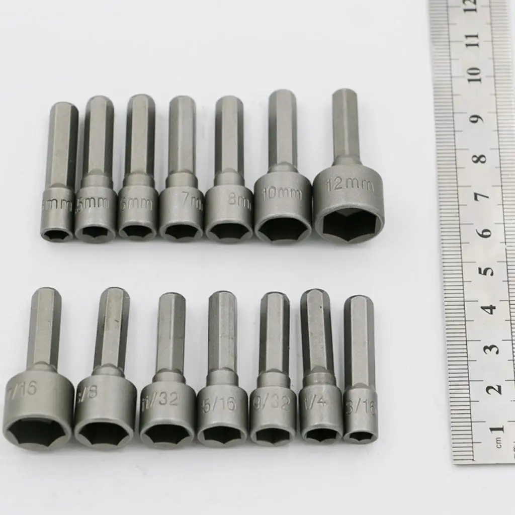 Strong Power Nut Driver Hex Socket Bit Set Extension Adapter DIY Auto Tools