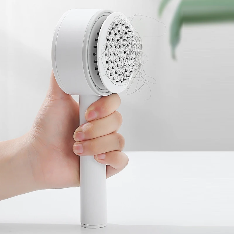 

Щетка для волос, круговая Бриллиантовая расческа для волос, щелчок с одним кликом для очистки от выпадения волос, бриллиантовая щетка